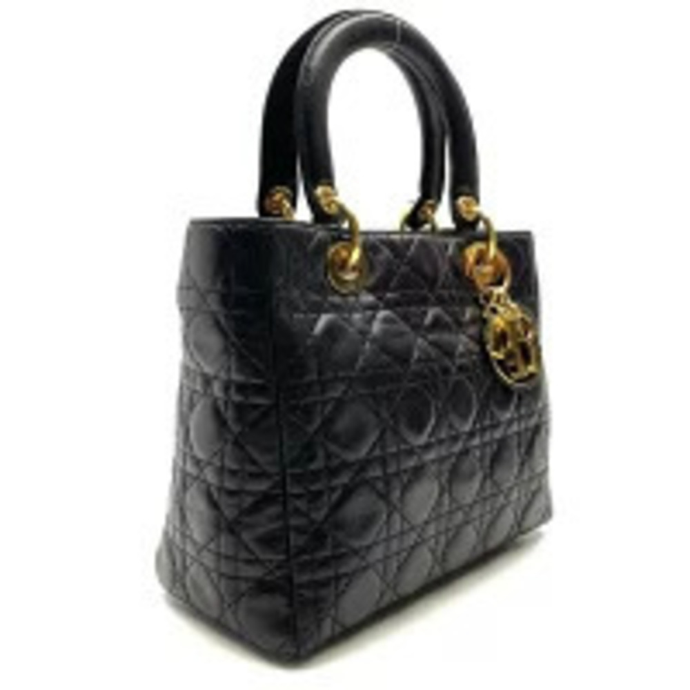 Dior Black Cannage Bag Handbag Lady Tote